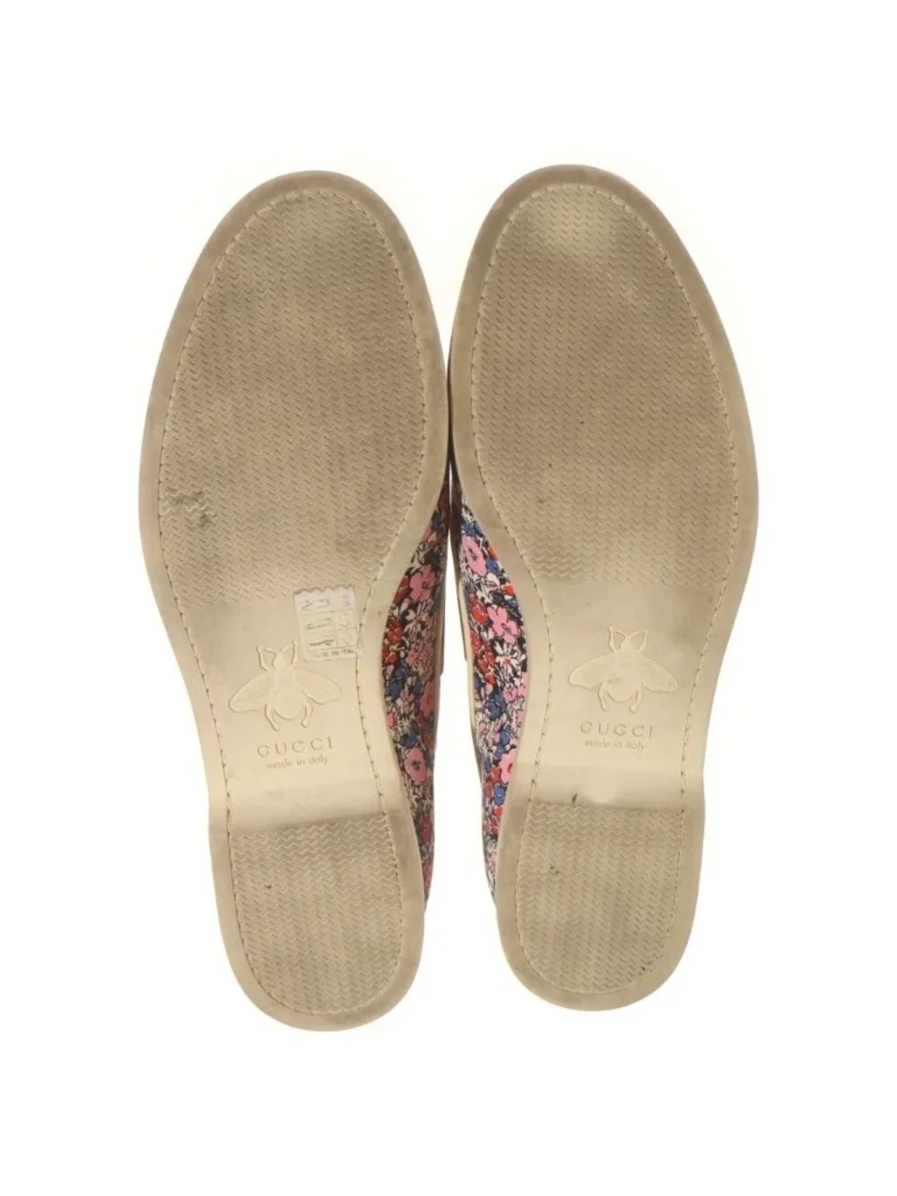 Gucci Flower Canvas Allover Print Deck Low Cut Shoes Beige Pink